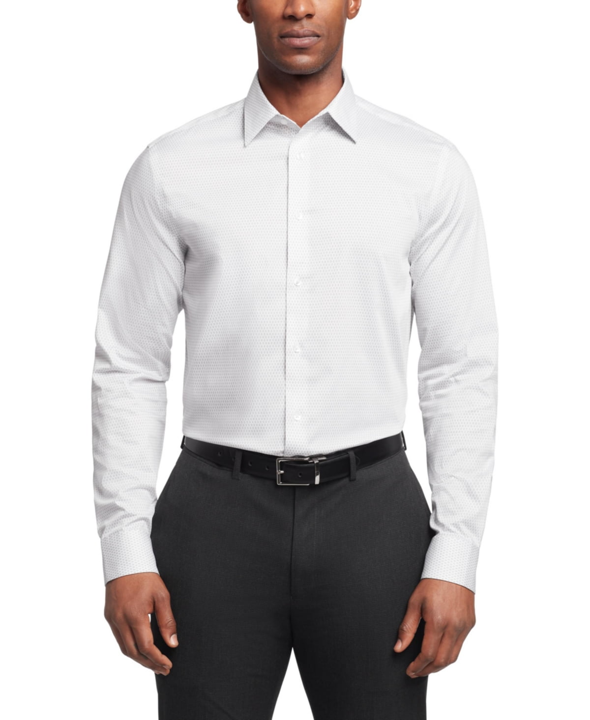 Calvin Klein Mens Regular fit Dress Shirt Large 16 in Gray