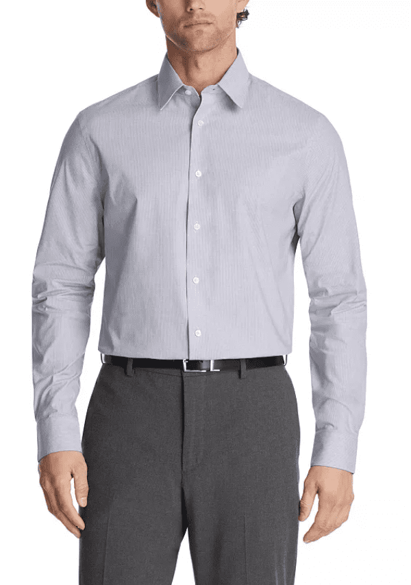 Calvin Klein Mens Regular fit Dress Shirt Medium 15.5 in 32-33 Blue Striped