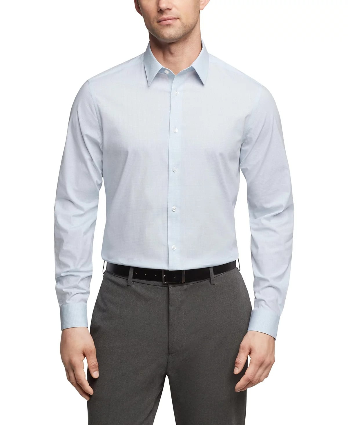 Calvin Klein Mens Regular fit Dress Shirt Medium 15.5 in 32-33 Light Blue
