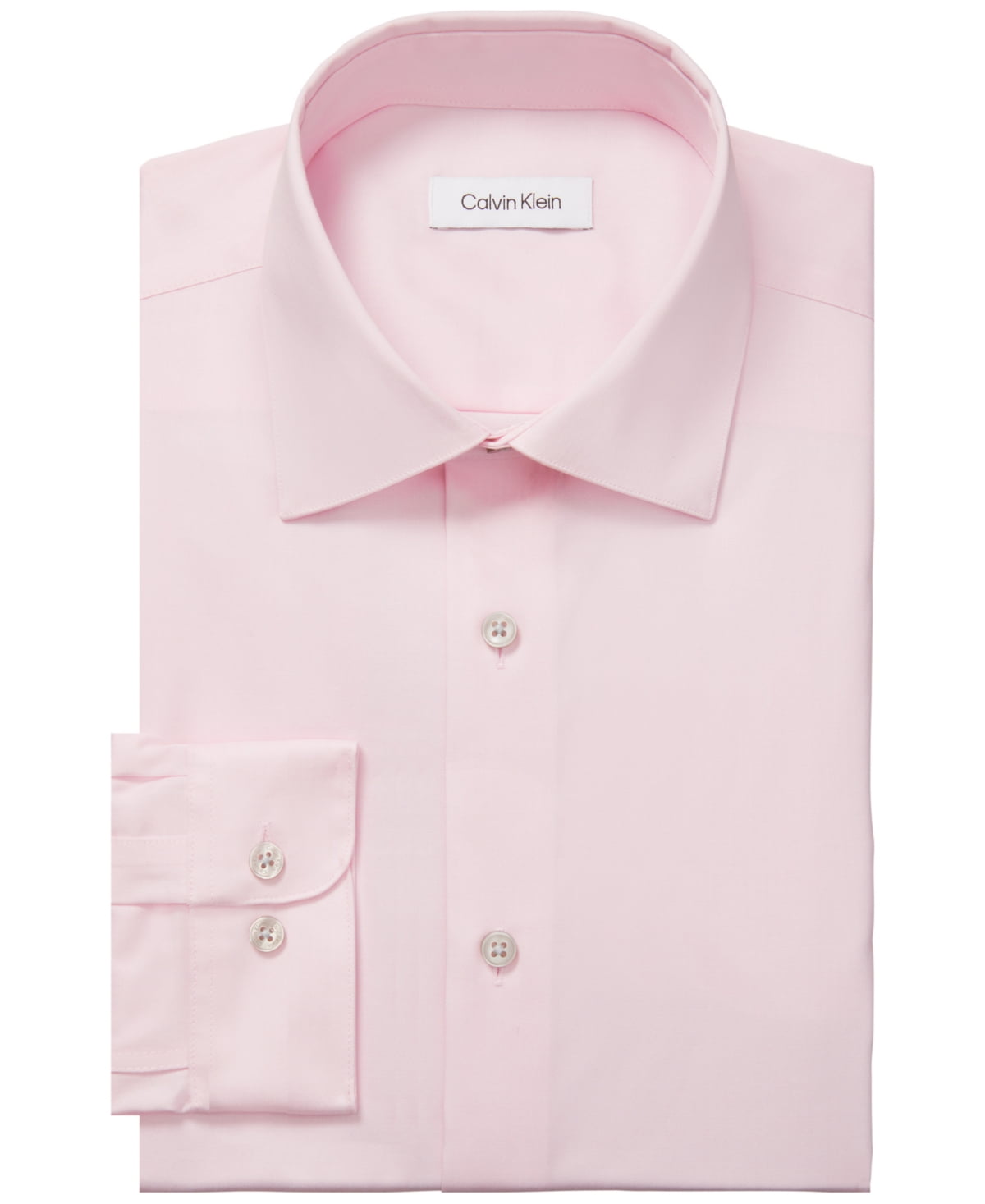 Calvin Klein Mens Regular fit Dress Shirt XXL 18 in 34-35 Pink Solid
