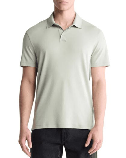 Mens Regular fit Short Sleeve Polo Shirt XL Pale Green Solid