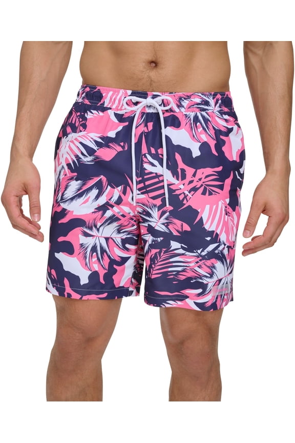 Mens Regular fit Swim Trunks Swimwear XL / 7 Inseam Pink Floral