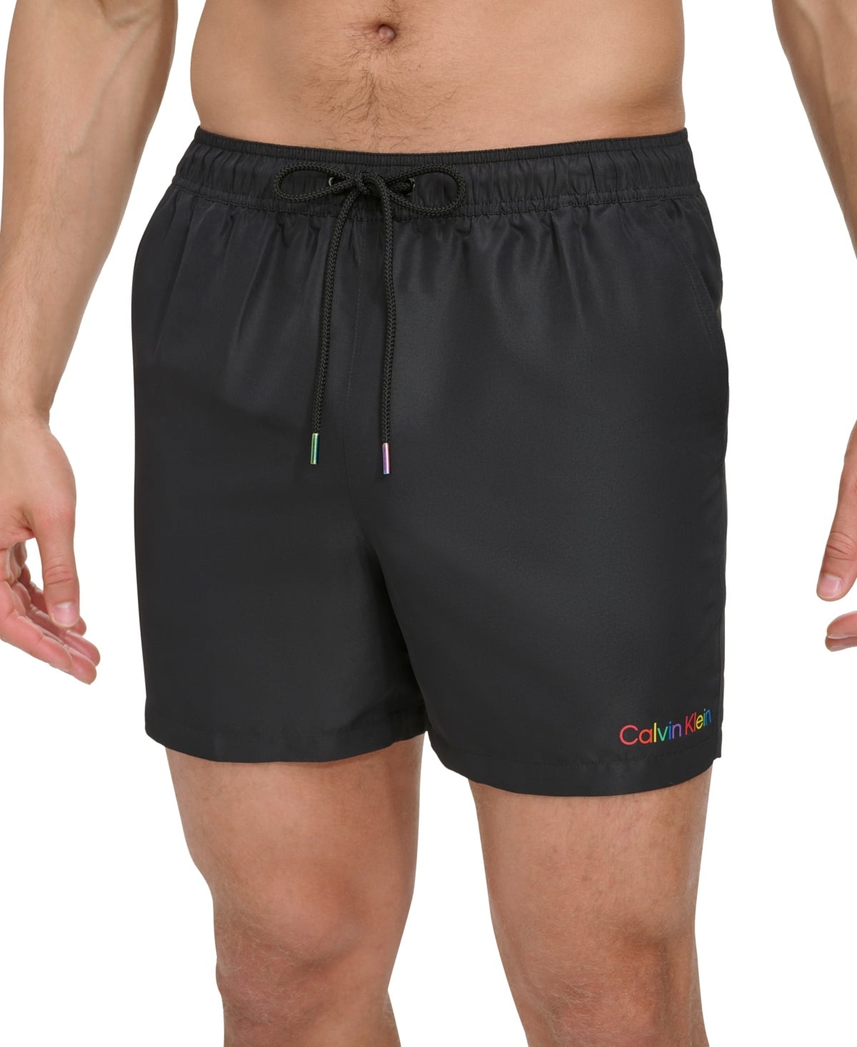 Calvin Klein Mens Regular fit Swim Trunks Swimwear XL Black Solid