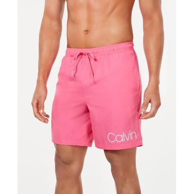 Mens Regular fit Swim Trunks Swimwear XXL / 7 Inseam Pink Solid