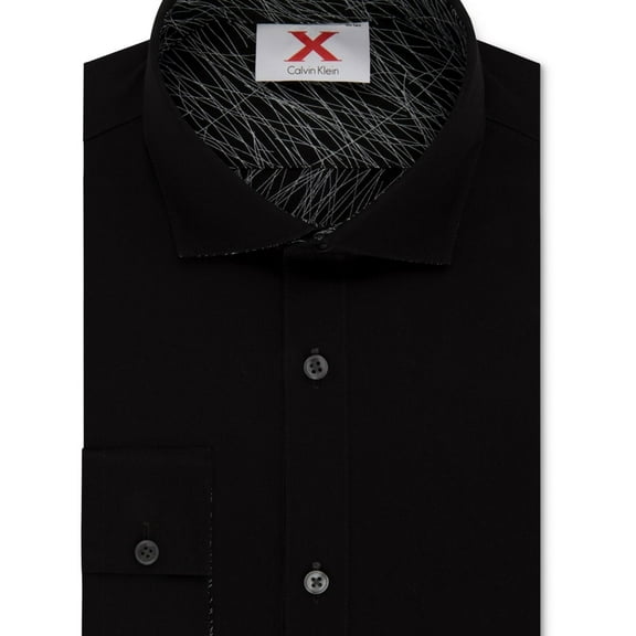 Calvin Klein Mens Reversable Button Up Shirt, Black, Small