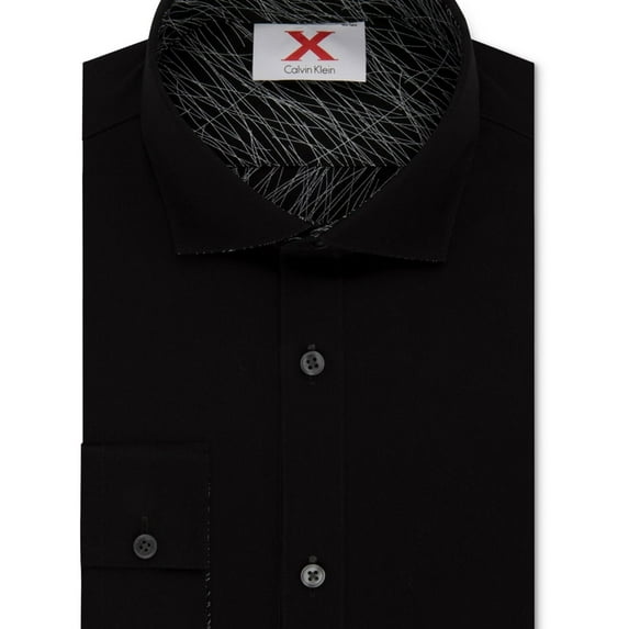 Calvin Klein Mens Reversable Button Up Shirt, Black, Small