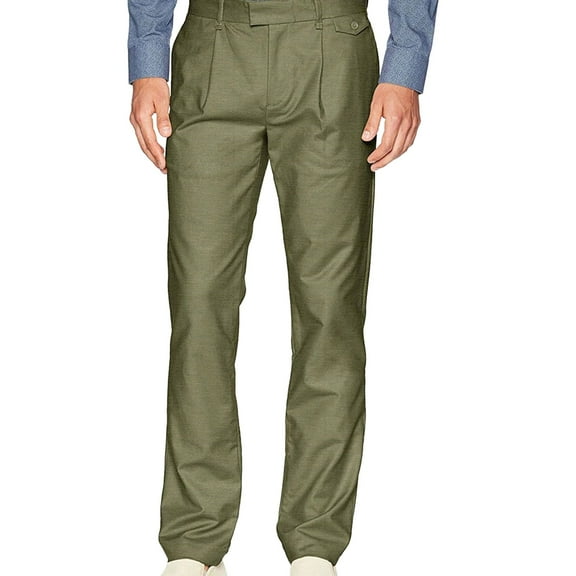 Calvin Klein Mens Sateen Casual Chino Pants, Green, 31W x 32L