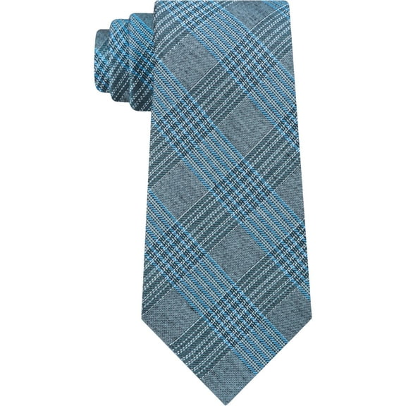 Calvin Klein Mens Schoolboy Silk Plaid Neck Tie