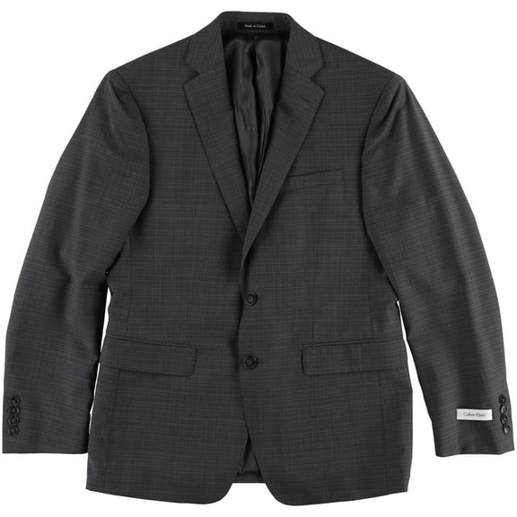 Calvin Klein Mens Shadow Two Button Blazer Jacket, Grey, 40 Regular