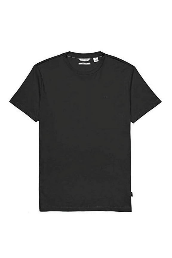 Mens Short Sleeve Crew Neck Cotton T-Shirt (Black, Medium)
