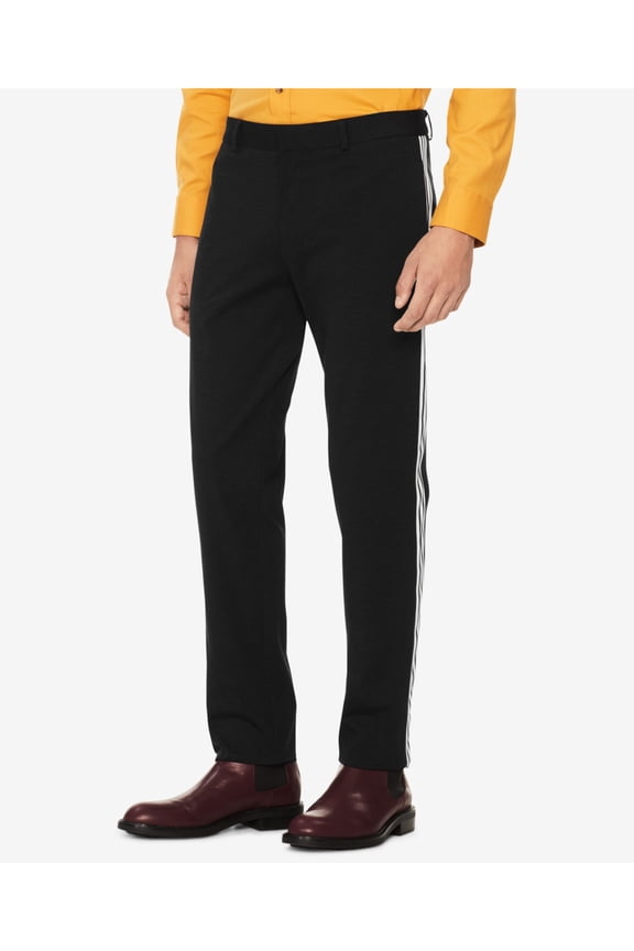 Mens Side Seam Taped Casual Trouser Pants, Blue, 32W x 32L