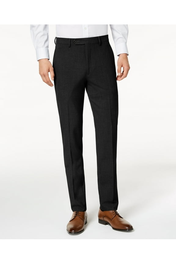 Mens Skinny fit Dress Pants 32 / 29 Black Solid Stretch