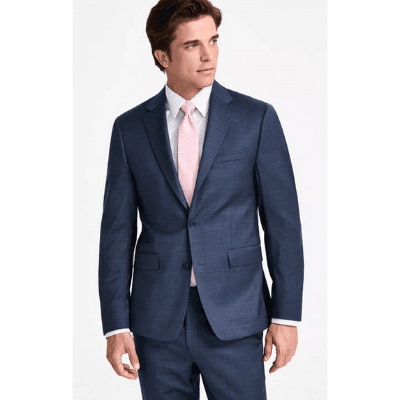 Calvin Klein Mens Skinny fit Suit Jacket Blazer 36 S Navy Blue Solid Stretch