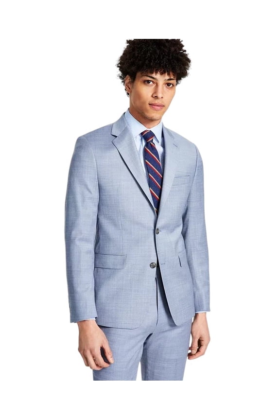 Mens Skinny fit Suit Jacket Blazer 44 S Powder Blue Solid Wool