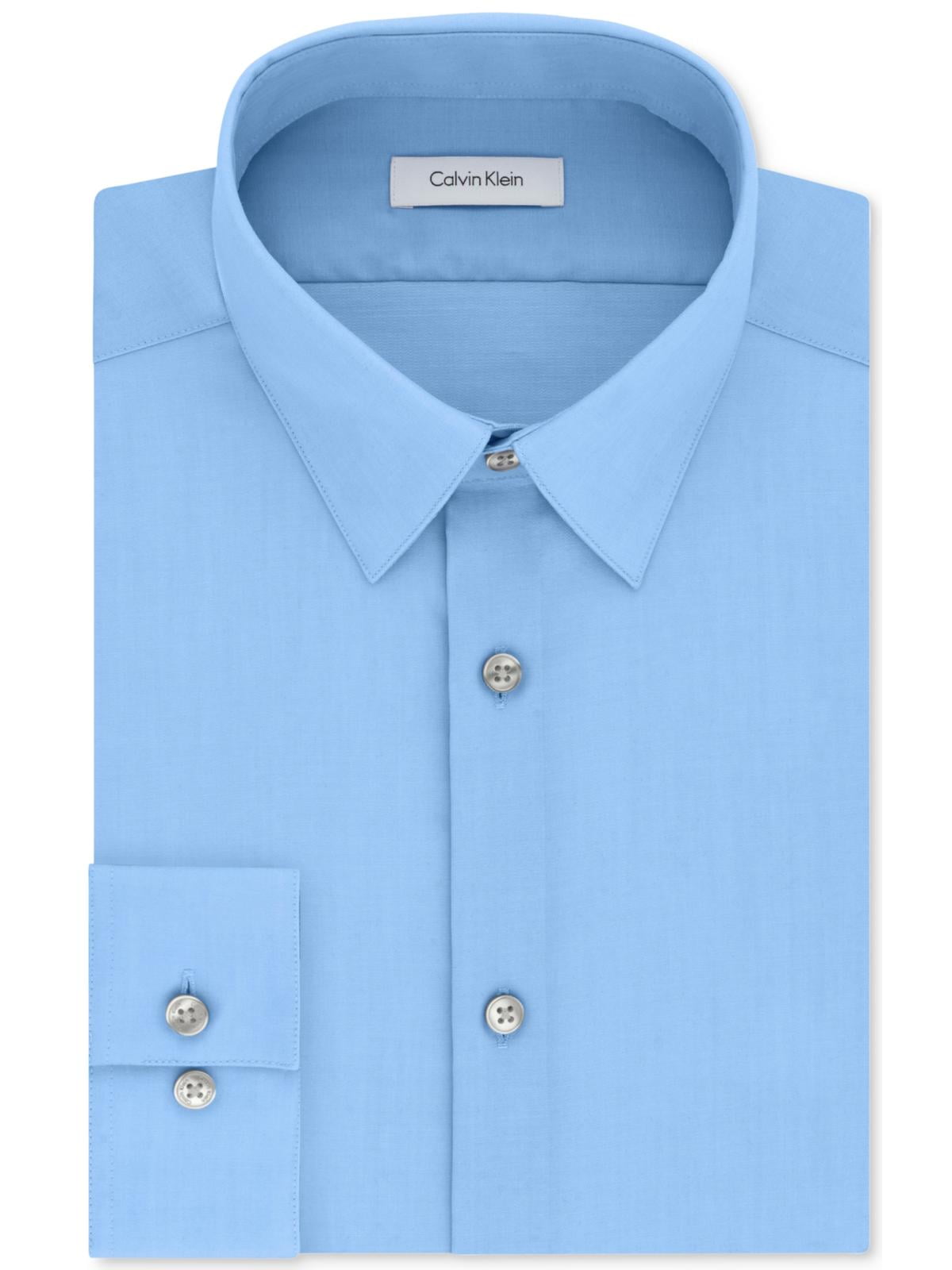 calvin klein blue dress shirt Mens Slim Fit Poplin XL Small Scale Print