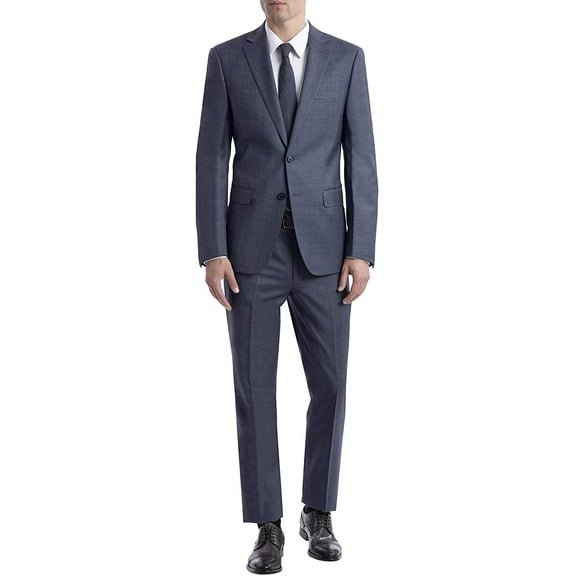 Calvin Klein Mens Slim Fit Suit Separates Suit Pant 38W x 34L Medium Blue Sharkskin