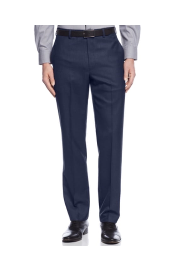 Mens Slim fit Dress Pants 31 / 34 Navy Blue Solid Stretch