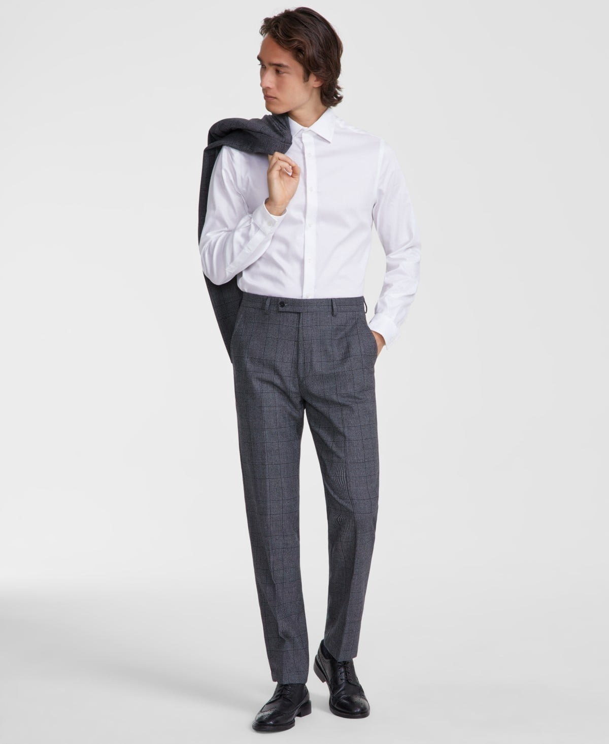Calvin Klein Mens Slim Fit Authentic Five Pocket Sateen Pants Gray Size 32x34