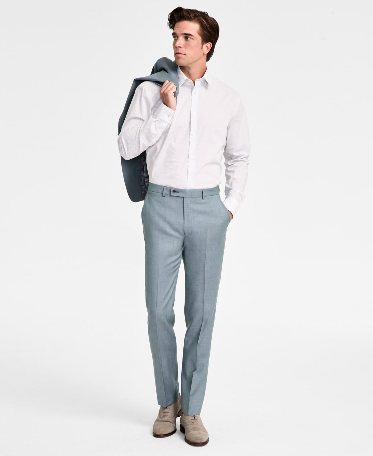Calvin Klein Mens Slim fit Dress Pants 34 / 34 Dark Sage Green Solid  Stretch - Walmart.com