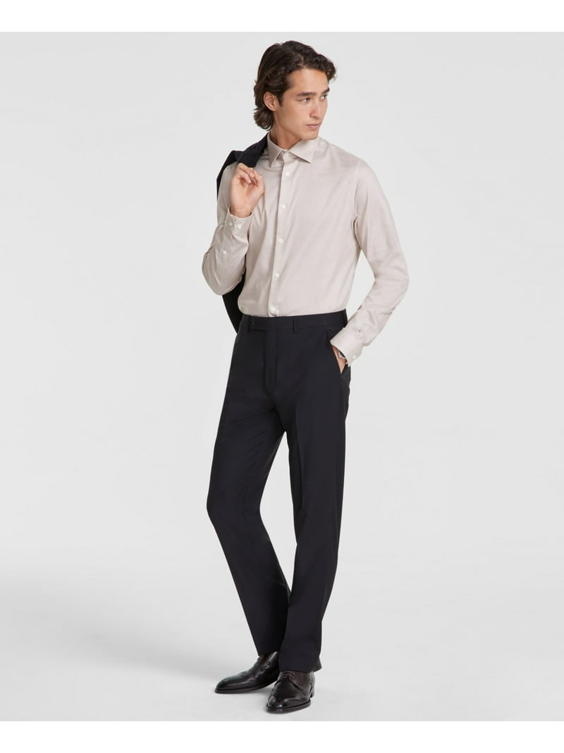 calvin klein slim fit solid dress pants Calvin Klein Mens Skinny fit Dress Pants 32 / 30 Black Solid