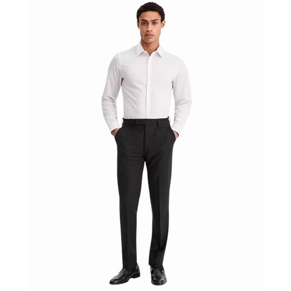 Calvin Klein Mens Slim fit Wool Dress Pants 36 / 32 Charcoal Gray Solid