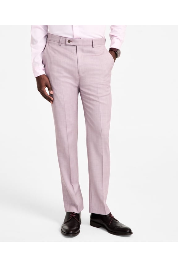 Mens Slim fit Dress Pants 38 / 32 Pink Solid Stretch