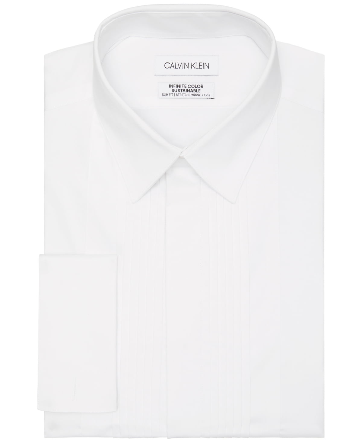 Calvin Klein Mens Slim fit Dress Shirt Large 16-16.5 36-37 White Solid