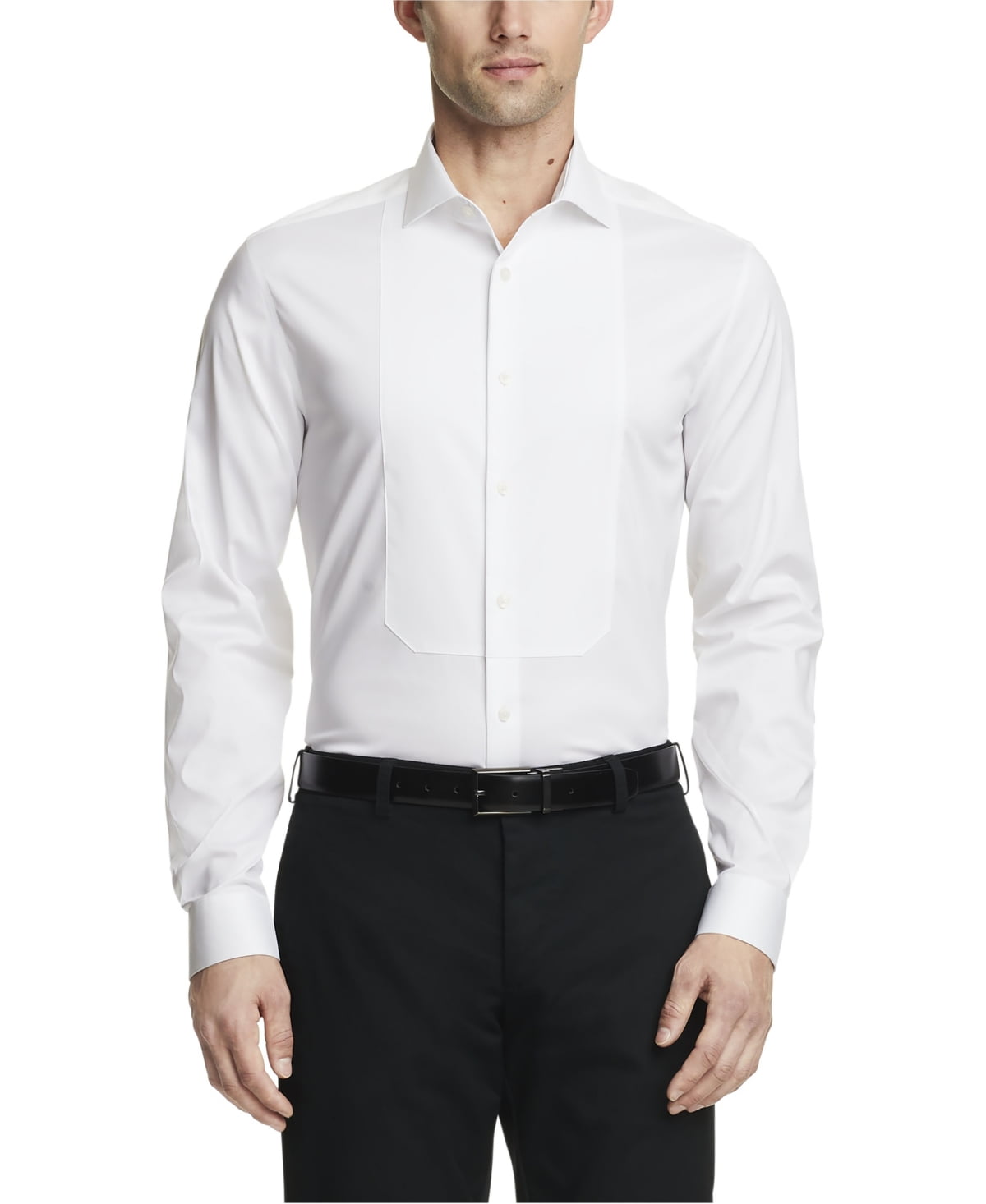 Calvin Klein Mens Slim fit Dress Shirt Large 16-16.5 36-37 White Solid