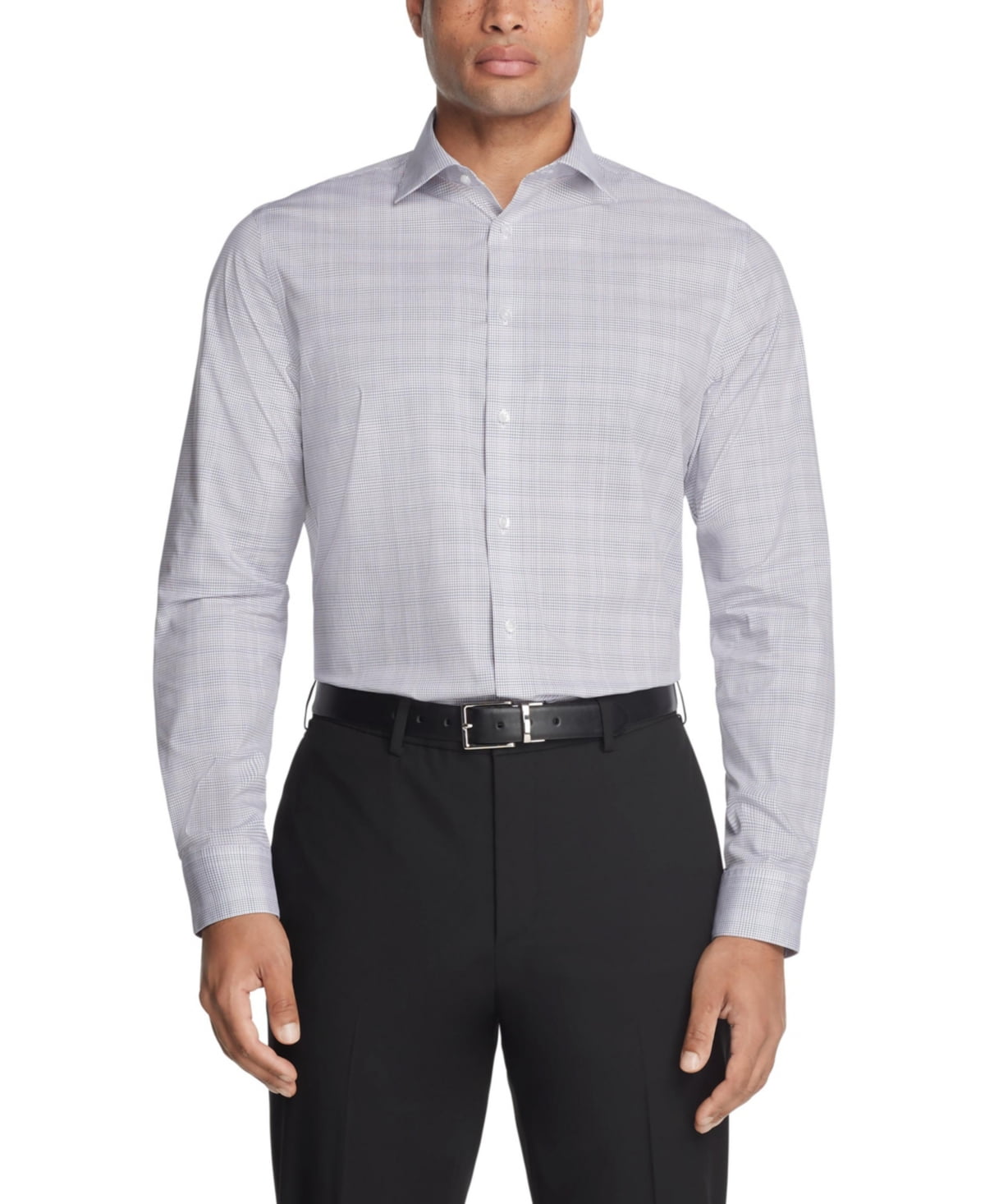 Calvin Klein Mens Slim fit Dress Shirt Large 16.5 in 36-37 Purple Plaid