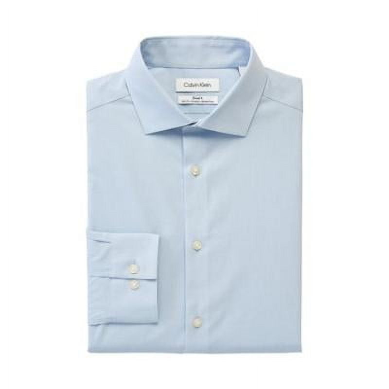 Calvin Klein Mens Slim fit Dress Shirt Large 16 in 32-33 Light Blue Solid