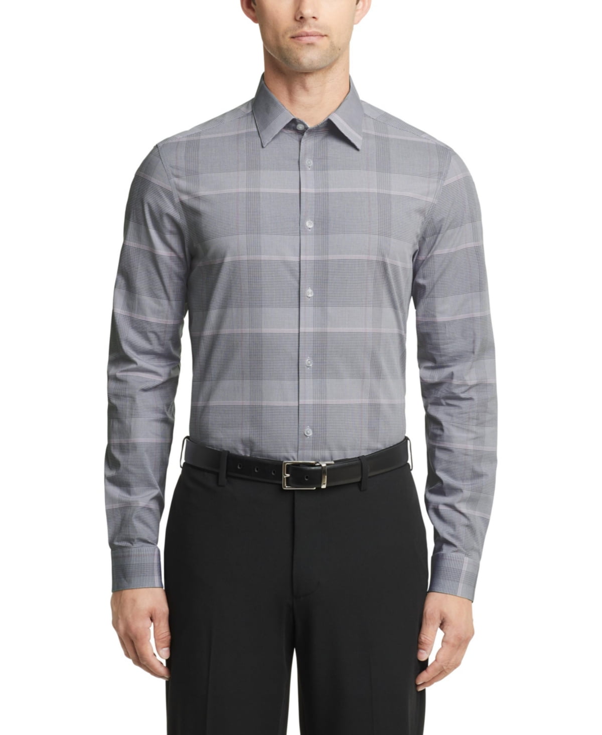 Calvin Klein Mens Slim fit Dress Shirt Medium 15.5 in 34-35 Light Grey