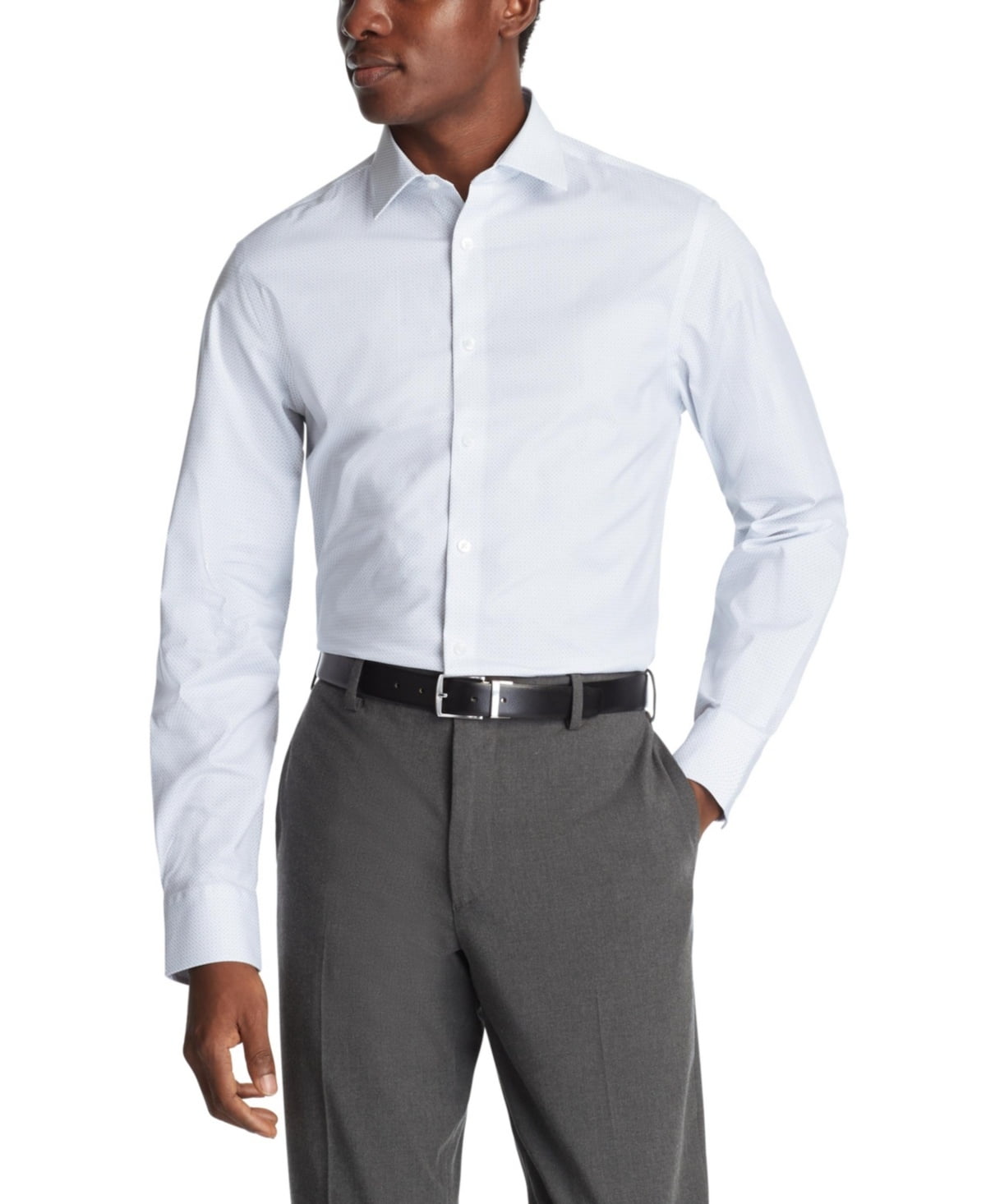 Calvin Klein Mens Slim fit Dress Shirt Medium 15 in 32-33 Blue Geometric