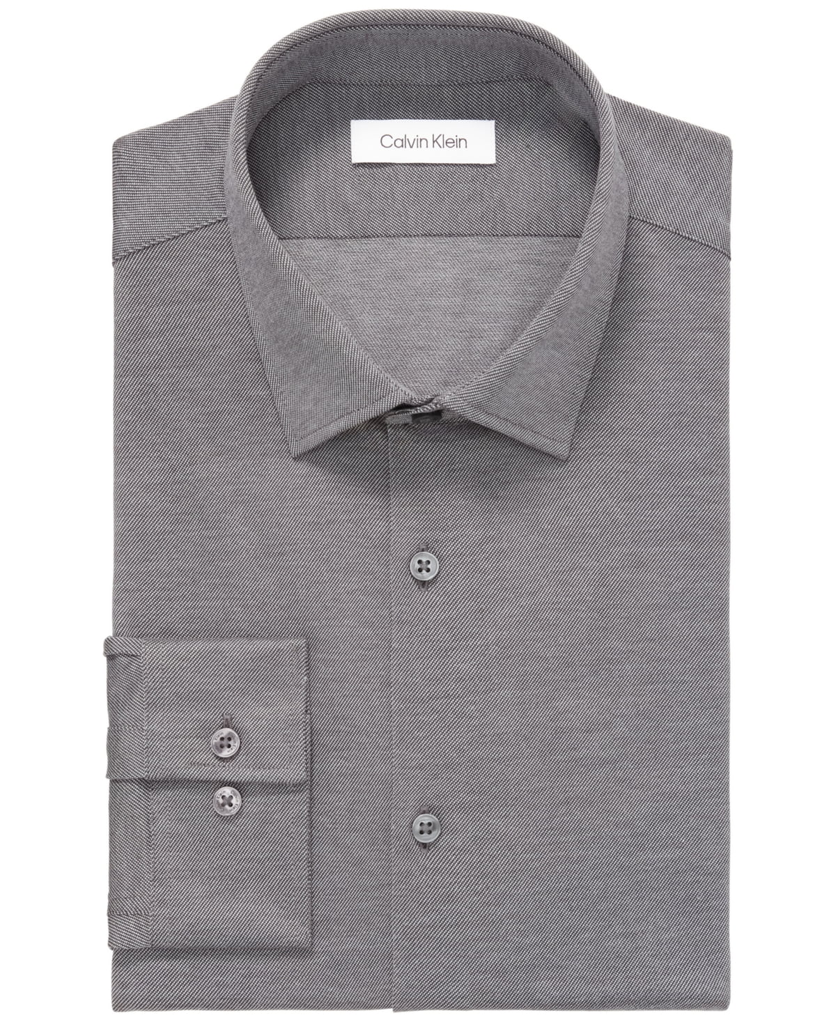 Calvin Klein Mens Slim fit Dress Shirt Medium 15 in 32-33 Charcoal Grey Solid