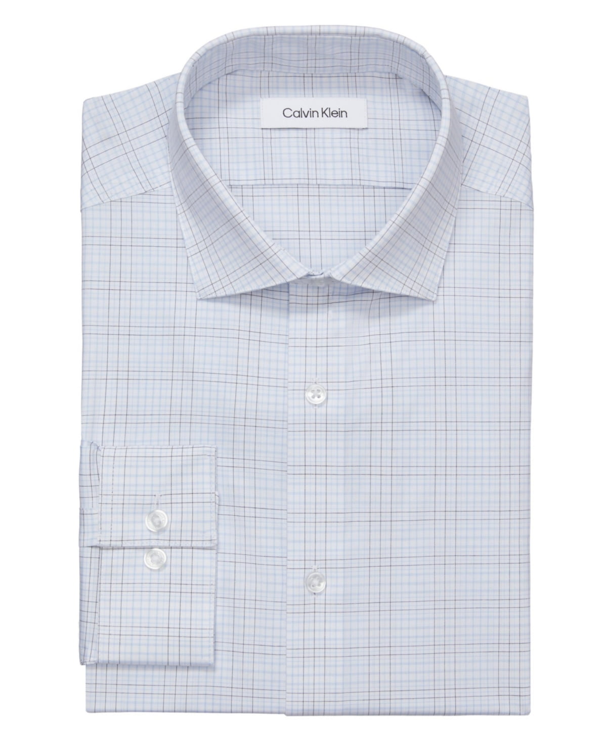 Calvin Klein Mens Slim fit Dress Shirt Small 14 in 32-33 Light Blue Plaid