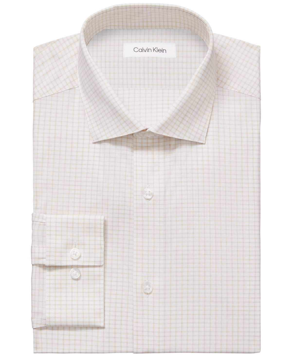 Calvin Klein Mens Slim fit Dress Shirt XL 17.5 in 34-35 Light Orange