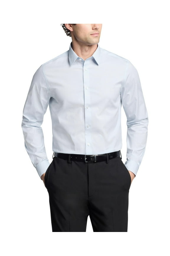 $85 Calvin Klein Steel Men's Slim Fit Dress Shirt - Light Blue, 15.5 32/33US