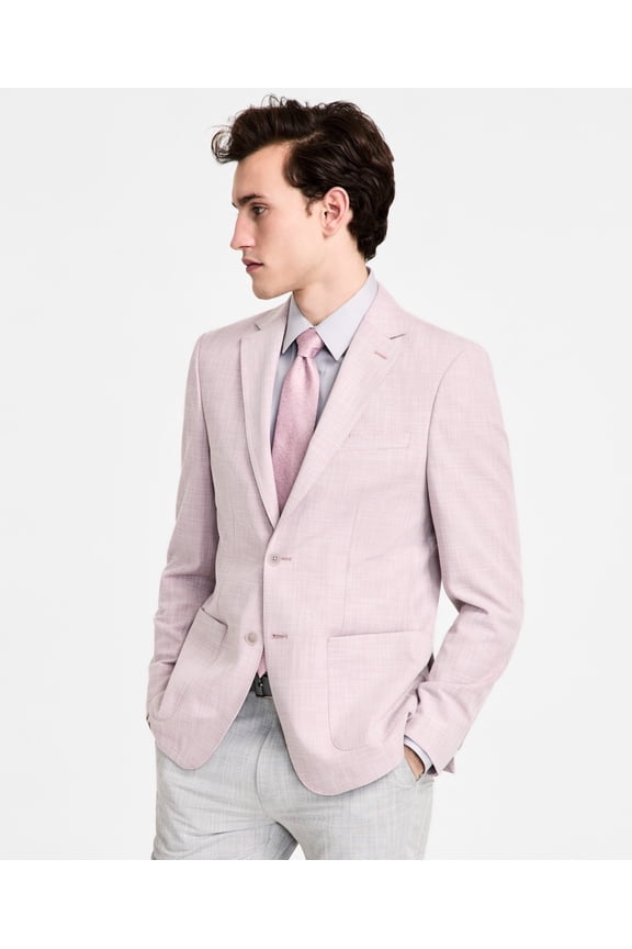 Mens Slim fit Sport Coat Blazer 34 S Pink Solid Stretch