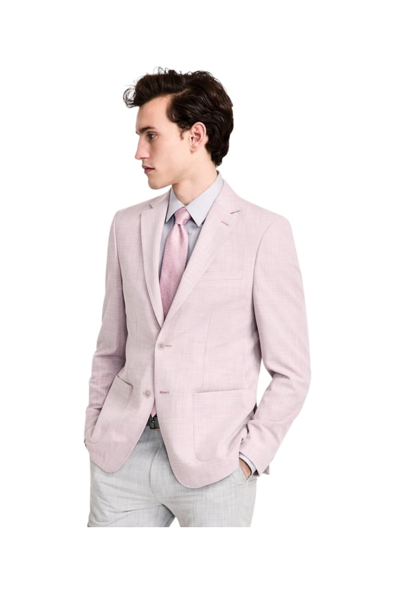 Mens Slim fit Sport Coat Blazer 36 R Pink Solid Stretch