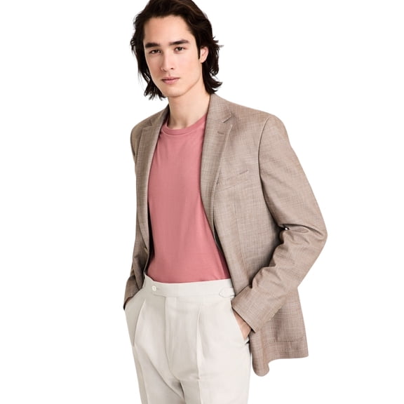 Calvin Klein Mens Slim fit Sport Coat Blazer 38 R Beige Solid Stretch