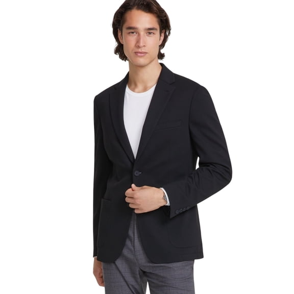 Calvin Klein Mens Slim fit Knit Sport Coat Blazer 38 R Black Solid