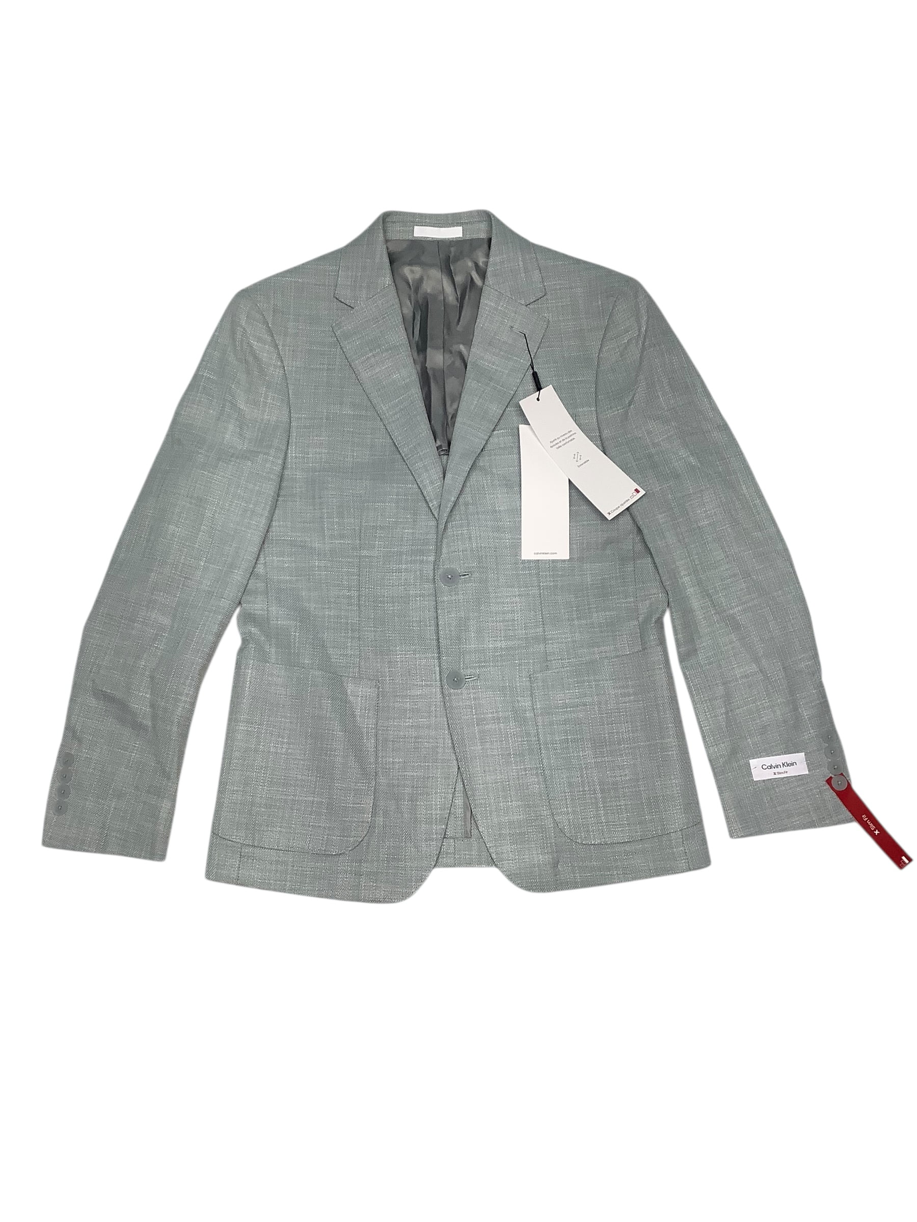 Calvin Klein Mens Slim fit Sport Coat Blazer 40 L Mint Green Solid