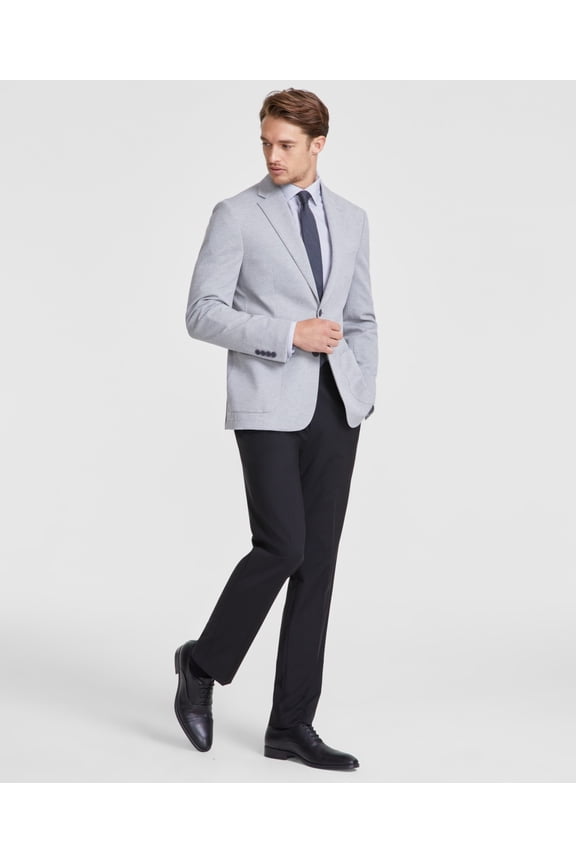 Mens Slim fit Sport Coat Blazer 40 S Light Grey Solid Stretch