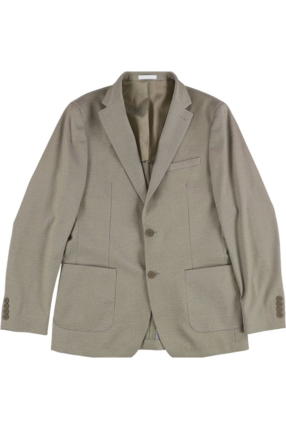 Mens Sports Coat Two Button Blazer Jacket, Beige, 42 Short