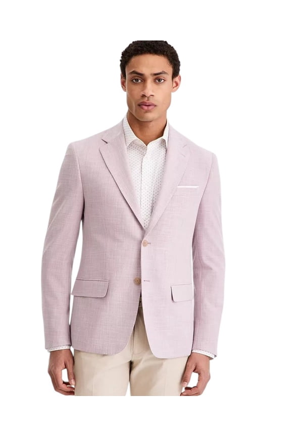 Mens Slim fit Sport Coat Blazer 44 R Pink Solid