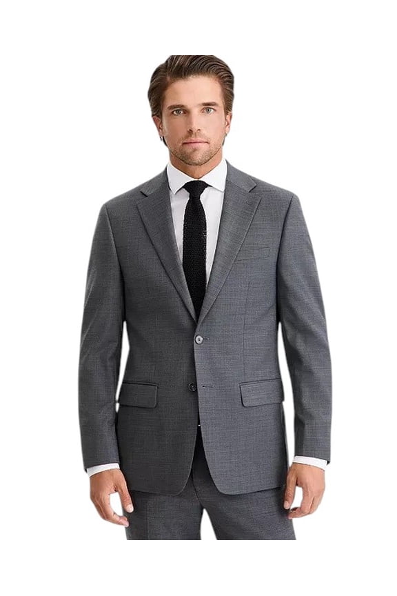 Mens Slim fit Suit Jacket Blazer 36 R Mid Gray Solid Wool
