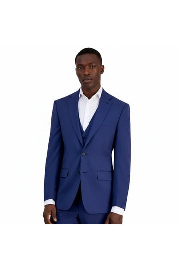 dark blue dress coat The Black Tux Royal Suit Jacket In Blue | Size: 52
