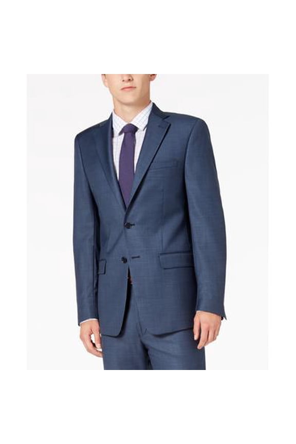 Mens Slim fit Suit Jacket Blazer 39 S Navy Blue Solid Stretch