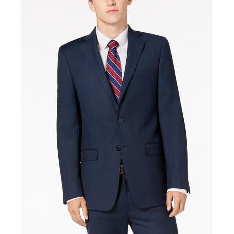 Calvin Klein Mens Slim fit Suit Jacket Blazer 39 S Navy Blue Stretch