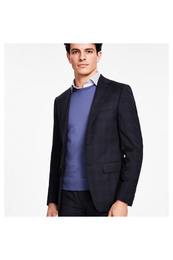 Mens Checkered Two Button Blazer Jacket, Multicoloured, 40 Regular