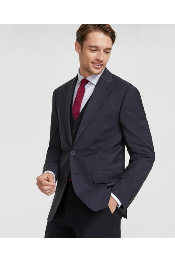 Mens Slim fit Suit Jacket Blazer 40 S Dark Grey Solid Stretch